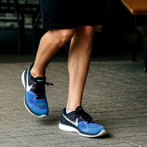Nike FlyKnit Lunar 3 Mens Blue & Black Running Sneakers - Size: 12 main image 8